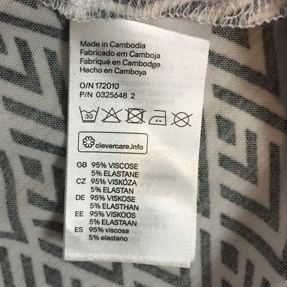 H&M Henley Womens Small Black and White V Neck Long Sleeve - Picture 6 of 9